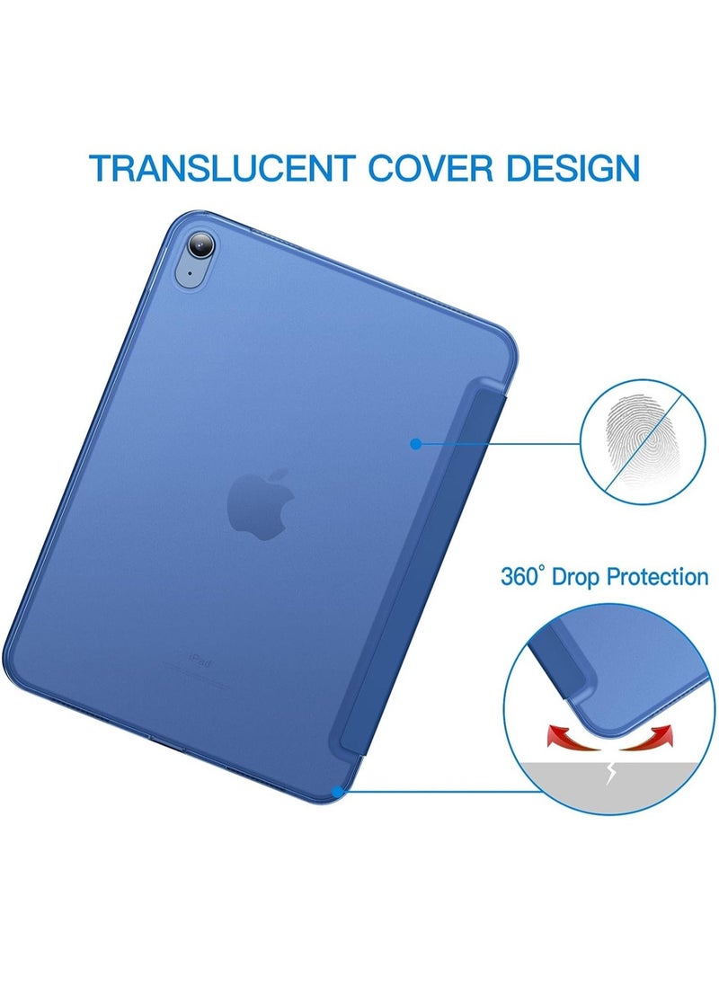 Case Compatible with iPad 9.7/Air 1/Air 2 Case, Slim Stand Hard Shell Back Protective Smart Cover(BLUE) - Image 3