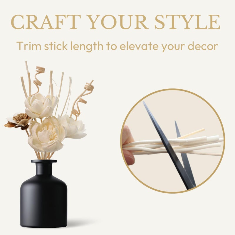 MAOBUYOU Reed Diffuser Sticks Set of 12, Natural Paper Material, Flower Diffusers for Home Bathroom and Bedroom Decor - Image 5