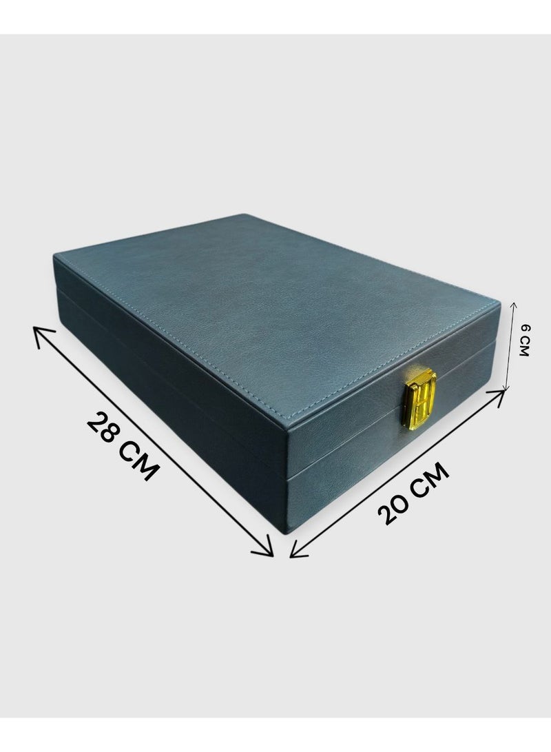 Al Seraj Luxury Necklace Jewellery Box Made in Dubai | Premium Grey Rexine Exterior with Soft Suede Interior | Elegant Pendant & Necklace Storage Case | Jewelry Gift Box for Wedding, Proposal & Shop Display - Image 2