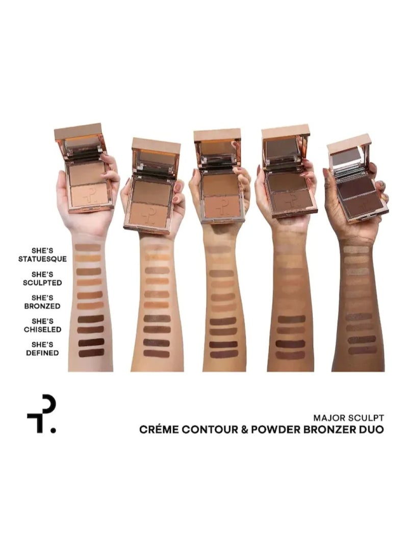 Patrick Ta Major Sculpt Crème Contour & Powder Bronzer Duo Patrick Ta Shes Defined - Warm Deep - Image 3