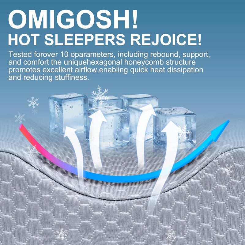 UJPFEO Knee Pillow for Side Sleepers,Cooling Leg Pillow for Sciatica, Knees,Back,Joints Between Legs,HIPS Pain Relief When Side Sleeping,Spine Aligning Support for Surgery Recovery, Removable Strap - Image 2