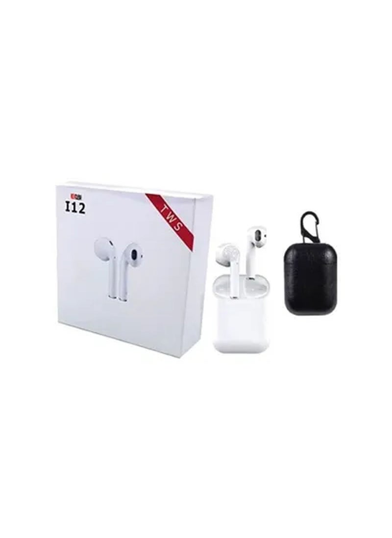Rabos I12 Bluetooth In-Ear Earbuds With Charging Case And Cover White/Black  - Image 2