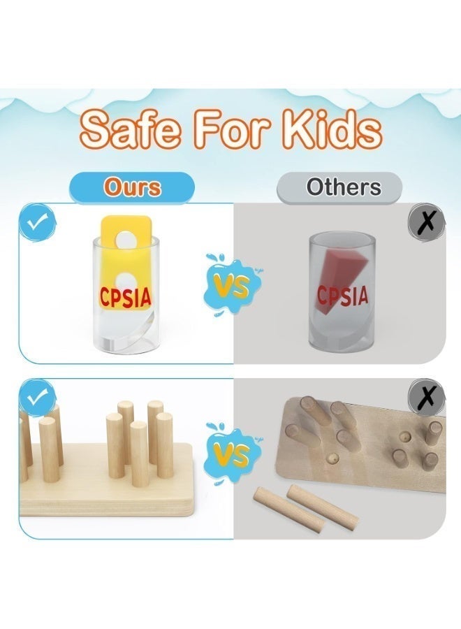 TOY GARDEN Montessori Wooden Sorting Stacking Toy Educational Shape Sorter Puzzle Preschool Color Recognition Activity for Toddlers Boys and Girls Ages 1-3 - Image 4