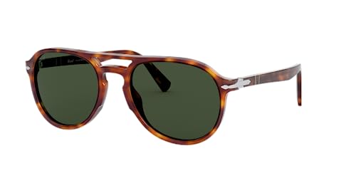 Persol نظارات شمسية بيرسول PO3235S طراز طيار، أحمر هافانا/أخضر، 55 مم - Image 2