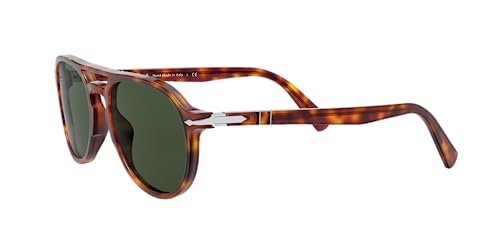 Persol نظارات شمسية بيرسول PO3235S طراز طيار، أحمر هافانا/أخضر، 55 مم - Image 3