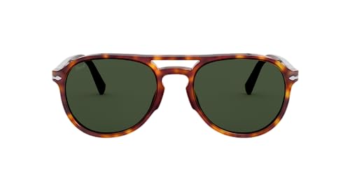 Persol نظارات شمسية بيرسول PO3235S طراز طيار، أحمر هافانا/أخضر، 55 مم - Image 1