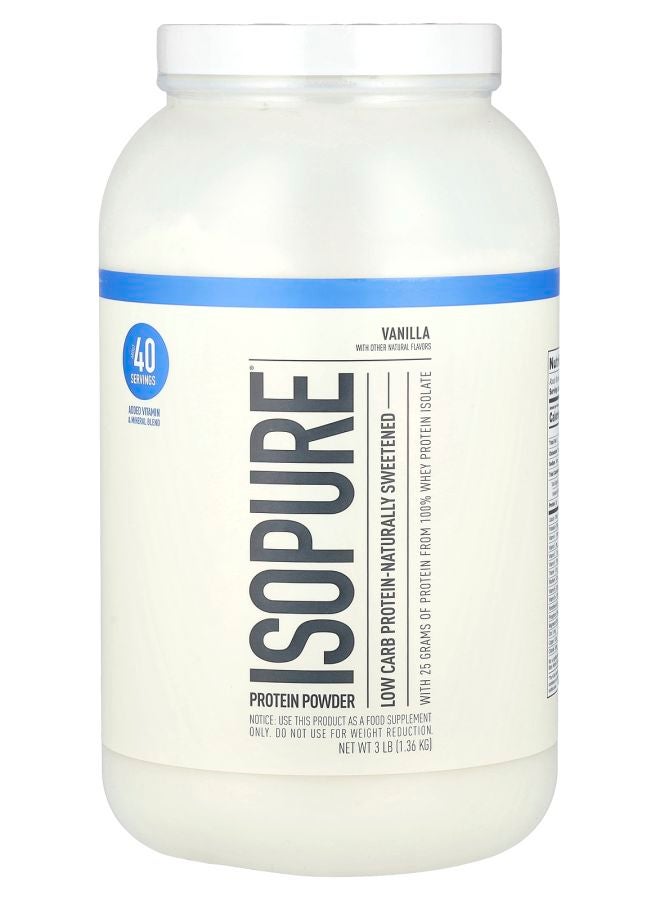 Isopure Low Carb Protein Powder Vanilla 3 lbs (1.36 kg) - Image 1