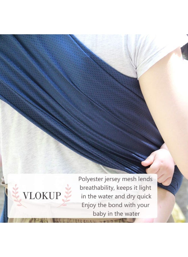 Vlokup Baby Water Ring Sling Carrier | Lightweight Breathable Mesh Baby Wrap for Infant, Newborn, Kids and Toddlers | Perfect for Summer, Swimming, Pool, Beach | Great for Dad Too Blue - Image 4