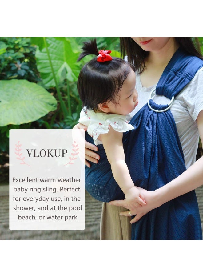Vlokup Baby Water Ring Sling Carrier | Lightweight Breathable Mesh Baby Wrap for Infant, Newborn, Kids and Toddlers | Perfect for Summer, Swimming, Pool, Beach | Great for Dad Too Blue - Image 3