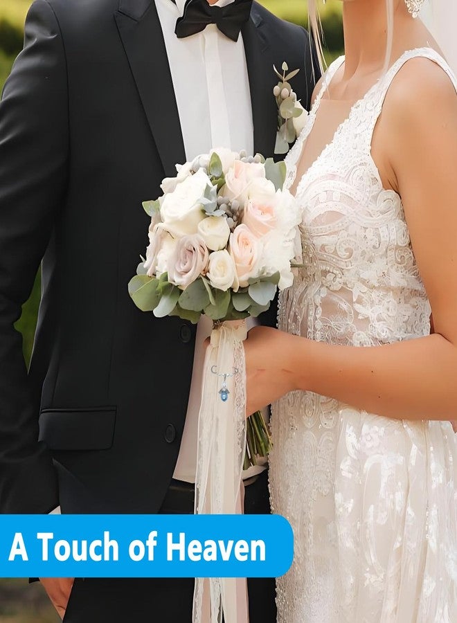 YAFIYGI يَافِي يَجِي شيء أزرق تميمة ملاك العروس لباقة الزفاف تميمة ذكرى من الأم والأب تمائم تذكارية للعروس تذكار شيء أزرق وملاك في يوم الزفاف - Image 4