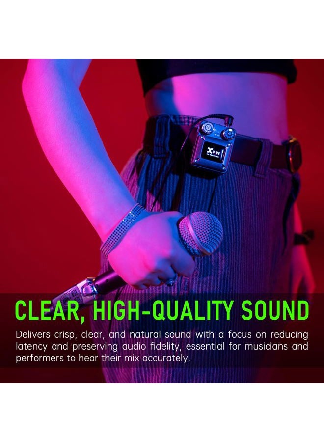 Xvive U4R2 Wireless in-Ear Monitor System Professional IEM System 1 Transmitter and 2 Beltpack Receiver for Studio, Band Rehearsal, Live Performance (U4R2) - Image 4