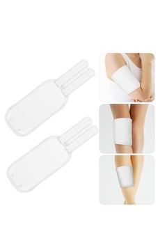 SYOSI 2pcs Castor Oil Pack Wrap, Reusable Castor Oil Pack Oil-Proof Castor Oil Pack Kit Castor Oil Compress Pads for Calf Knees Arms (White)  - Image 1