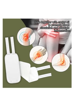 SYOSI 2pcs Castor Oil Pack Wrap, Reusable Castor Oil Pack Oil-Proof Castor Oil Pack Kit Castor Oil Compress Pads for Calf Knees Arms (White)  - Image 3
