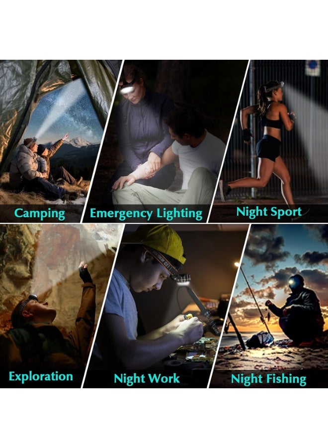 Rechargeable LED Headlamp, High Power, Head with 4 Modes, 500M Range, IPX20 Waterproof for Helmet, Fishing, Bike, Camping and Hunting - Image 2