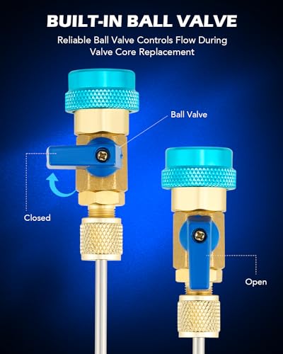 Orion Motor Tech أداة إزالة قلب صمام تكييف الهواء من أوريون موتور تك، مجموعة أدوات إزالة وتثبيت قلب الصمام R134a R1234yf R22 لأنظمة تكييف السيارات، أداة قلب صمام تكييف الهواء لصمامات JRA القياسية وشرايدر - Image 5