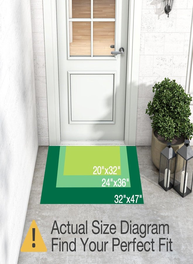 LUMI Premium Front Door Mat 24"x36", Non-Slip Heavy Duty Rubber Welcome Mats, Embroidered Tree Dirt Trapper Doormat for Indoor Outdoor Entryway, Porch, Patio, Grey Gold Monstera - Image 2