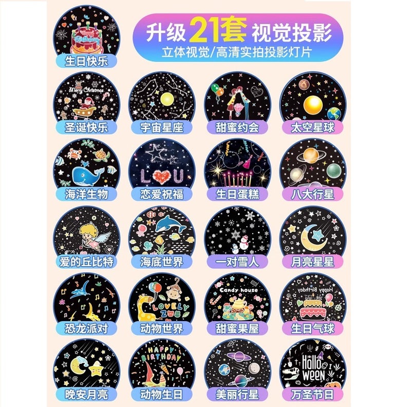 Moe Rabbit Starry Sky Projection Lamp Usb Charging Remote Control Music Box Nightlight Gift Moe Deer Bluetooth Speaker Timing Light - Image 5