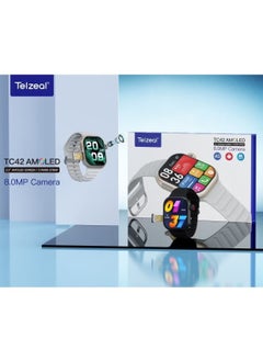 Telzeal TC42 AMOLED 4G Smartwatch with 2.2 Inch AMOLED Display, 8MP Camera, SIM Card Slot, 3 Pairs of Straps, Charging Cable – Stylish and Functional for Ladies and Gents – Silver  - Image 4