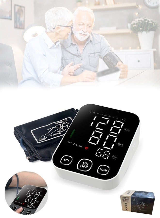 جيفت جهاز قياس ضغط الدم الرقمي من أعلى الذراع، مقياس ضغط نبضات احترافي مع سوار قابل للتعديل، قراءات دقيقة، ذاكرة تتسع لـ 99 مجموعة، جهاز رعاية صحية محمول للاستخدام المنزلي. - Image 1