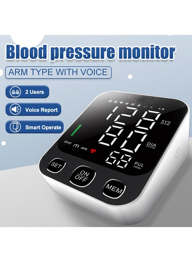 جيفت جهاز قياس ضغط الدم الرقمي من أعلى الذراع، مقياس ضغط نبضات احترافي مع سوار قابل للتعديل، قراءات دقيقة، ذاكرة تتسع لـ 99 مجموعة، جهاز رعاية صحية محمول للاستخدام المنزلي. - Image 2