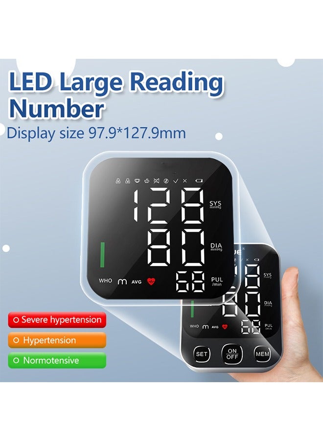 جيفت جهاز قياس ضغط الدم الرقمي من أعلى الذراع، مقياس ضغط نبضات احترافي مع سوار قابل للتعديل، قراءات دقيقة، ذاكرة تتسع لـ 99 مجموعة، جهاز رعاية صحية محمول للاستخدام المنزلي. - Image 4