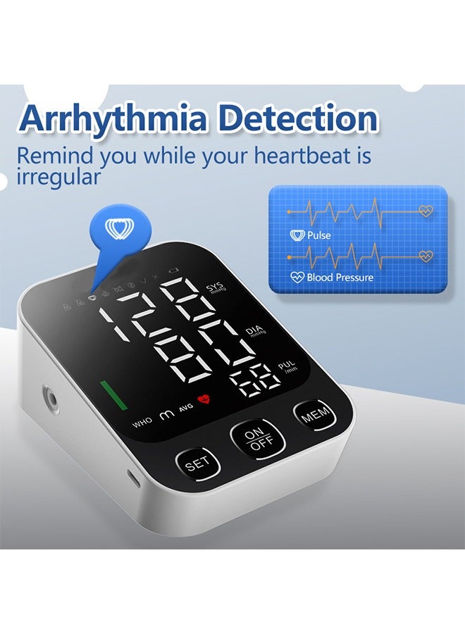 جيفت جهاز قياس ضغط الدم الرقمي من أعلى الذراع، مقياس ضغط نبضات احترافي مع سوار قابل للتعديل، قراءات دقيقة، ذاكرة تتسع لـ 99 مجموعة، جهاز رعاية صحية محمول للاستخدام المنزلي. - Image 5