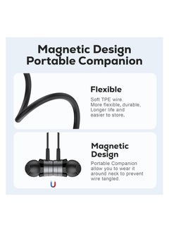 SYOSI Metallic USB C Headphones, Magnetic Wired Earbuds with Microphone, Volume Control, Noise Isolating in-Ear USB Type C Earphones for Samsung Galaxy iPad Pixel, Grey-Black  - Image 2