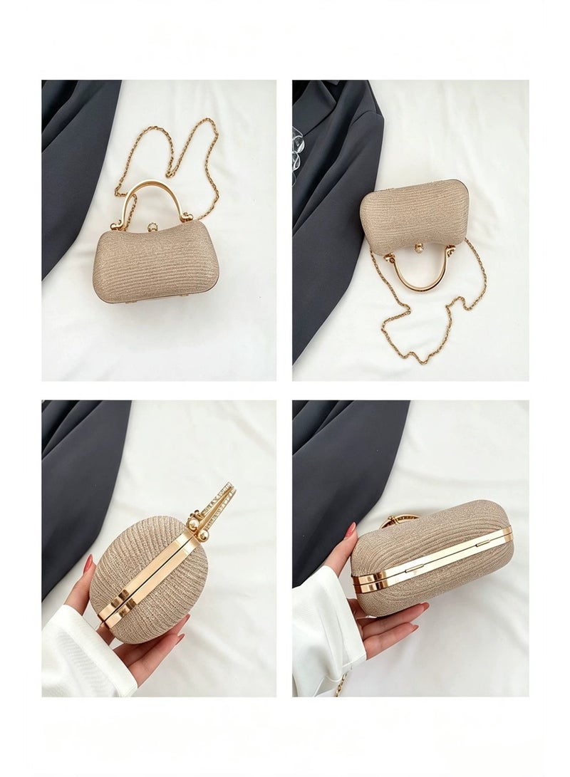 Elegant Sparkle Clutch Purse Top Handle & Removable Chain Formal Party Bag for Wedding - Image 4