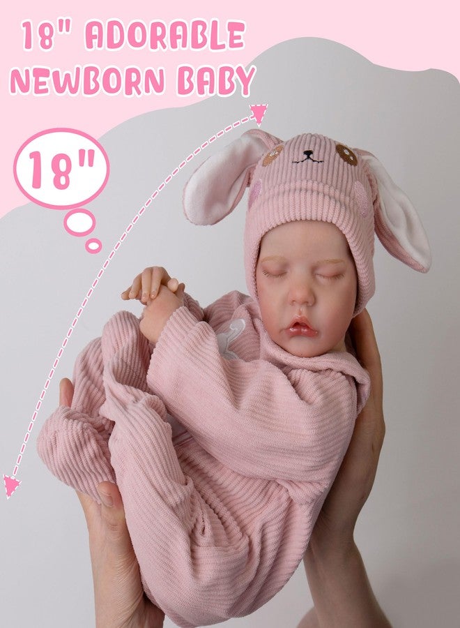 Milidool Lifelike Reborn Baby Dolls- 18-Inch Realistic Poseable Newborn Baby Girl Dolls,Soft Cloth Body Real Life Baby Doll with Gift Box for Kids Age 3 + - Image 4