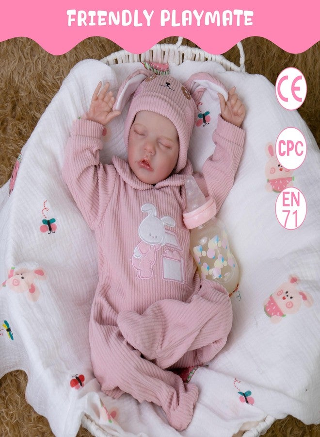 Milidool Lifelike Reborn Baby Dolls- 18-Inch Realistic Poseable Newborn Baby Girl Dolls,Soft Cloth Body Real Life Baby Doll with Gift Box for Kids Age 3 + - Image 3
