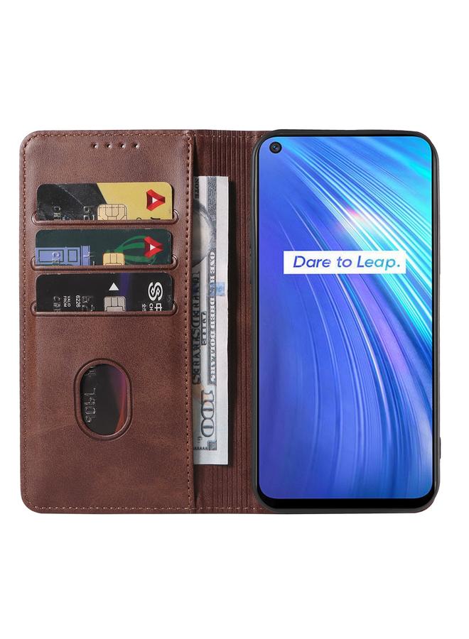 S-TOP Case For Realme 6 Magnetic Closure Leather Phone Case - Image 3