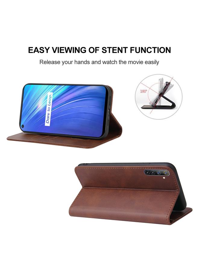 S-TOP Case For Realme 6 Magnetic Closure Leather Phone Case - Image 4