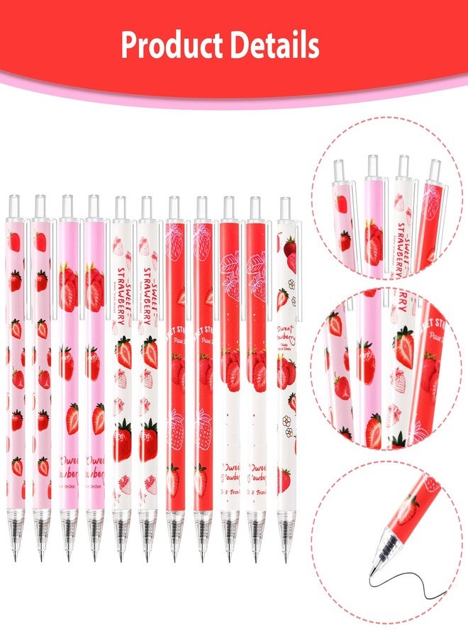 Daphilly Cute Strawberry School Supplies,Kawaii Stationery Birthday Gifts,Includes Erasers,Strawberry Mechanical Pencils,Lead Refills,Strawberry Pens,Pencil Holder,for Office School Supplies - Image 5