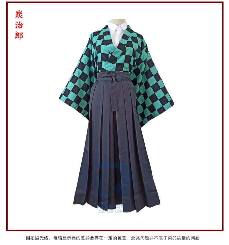 Ghost Extinguishing Tough Kimono cos Kitchen Gate Charcoal Zhilang You Douzi Ganlu Temple Honey Glass Kimono cosplay Animation Tanjiro Kimono 