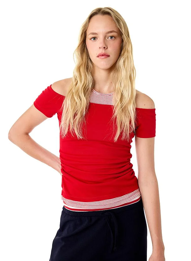 كوتون Halter Neck T-Shirt