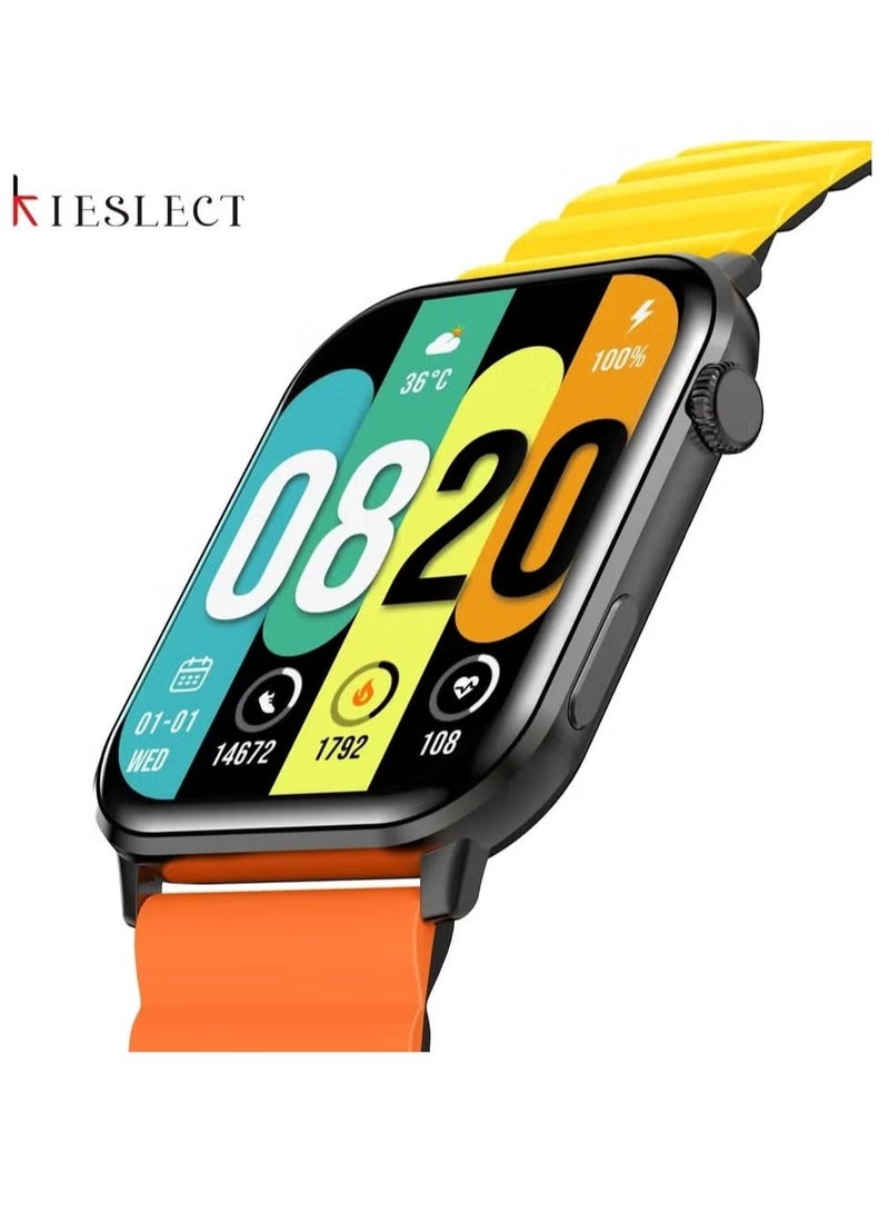 كيسلكت ساعة ذكية باللون الأسود YFT2031EU Ks Calling، تدعم 70 وضعًا رياضيًا وتسجل البيانات الرياضية النشطة - Image 2