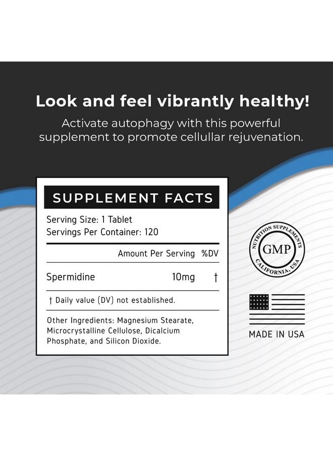Neurogan - Spermidine Supplement 1200Mg 99% Pure 100X More Potent Than Rice  Wheat Germ Extract For Cellular Health Antiaging  Energy Made In Usa 10Mg Per Serving 120 Servings - Image 1