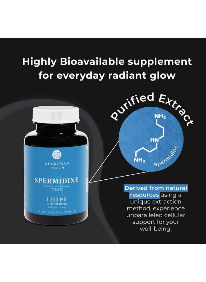 Neurogan - Spermidine Supplement 1200Mg 99% Pure 100X More Potent Than Rice  Wheat Germ Extract For Cellular Health Antiaging  Energy Made In Usa 10Mg Per Serving 120 Servings - Image 1