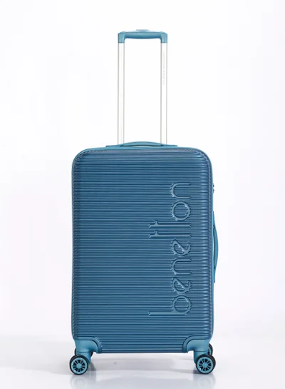 UNITED COLORS OF BENETTON BNTA-204 24Inch- Checked Luggage with TSA Lock| Material- Acrylonitrile Butadiene Styrene| Adjustable Trolley Handle | Smooth Dual Wheels 360degree rotate| Aqua Green