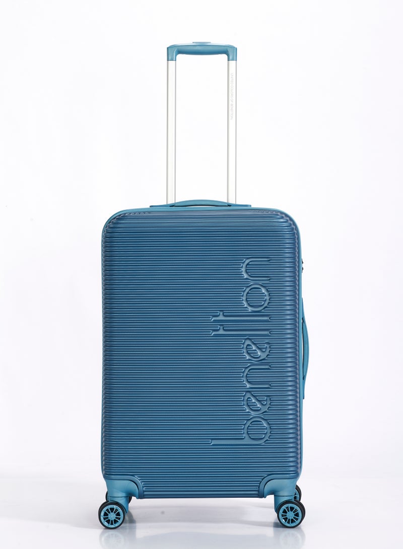 UNITED COLORS OF BENETTON BNTA-204 24Inch- Checked Luggage with TSA Lock| Material- Acrylonitrile Butadiene Styrene| Adjustable Trolley Handle | Smooth Dual Wheels 360degree rotate| Aqua Green - Image 1