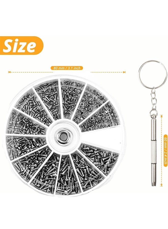600 PCS Eyeglass Repair Kit，Eye Glass Repairing Tool with Tiny Screws, Nuts, Universal Screwdrivers, Precision Tool for Repairing Eye Glass, Sunglass, Jewelry, Watch - Image 2