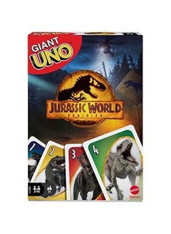 Arabest Oversized Jurassic World UNO Card Game, Perfect for Kids and Game Night, Includes Custom Wild Cards for Maximum Fun  - Image 1