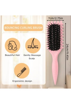 Generic 2024 Newest Bounce Curl Brush,Bounce Curl Defining Brush,Curl Defining Brush,Hair Brush Styling Brush,Shaping and Defining Curls for Women Girls (Color : Pink)  - Image 5