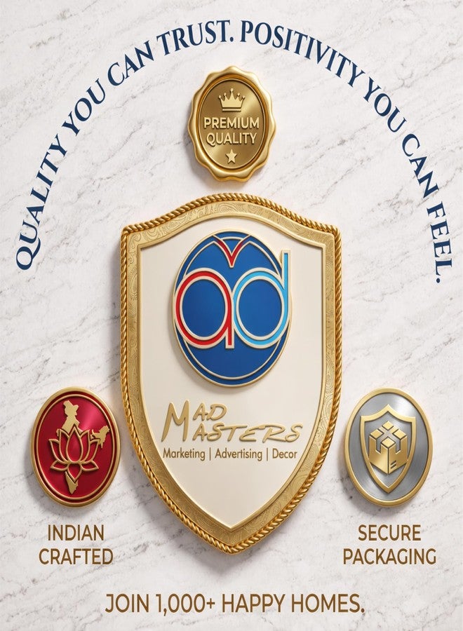 Mad Masters لوحة ديكور مكتبية تحفيزية من "ماد ماسترز" - قطعة فنية أنيقة للطاولة والرف والجدار، مثالية للمنزل والمكتب والعمل. هدية رائعة، لون عاجي ناعم (8×5.5×1 بوصة). - Image 5