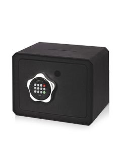 SYOSI Small Safe Box, Electronic Keypad Lock Money Drop Safe, Personal Mini Safes Cabinet for Home Office Hotel Jewelry, 9.5"x6.3"x7.1" inch, Black  - Image 1