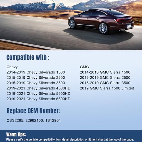 LCWRGS مفتاح إشارة الانعطاف LCWRGS 22982103 متوافق مع شيفروليه سيلفرادو 2014-2021 و GMC سييرا 1500 2500 3500، مفتاح مساحات الزجاج الأمامي، مفتاح خافت المصابيح، مفتاح متعدد الوظائف، رقم OE# CBS2265، 1S12904 - Image 2