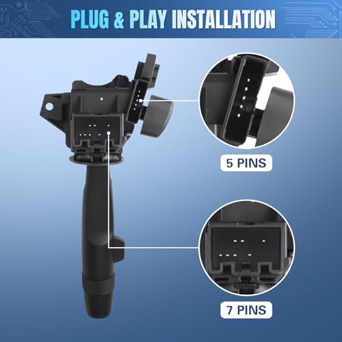 LCWRGS مفتاح إشارة الانعطاف LCWRGS 22982103 متوافق مع شيفروليه سيلفرادو 2014-2021 و GMC سييرا 1500 2500 3500، مفتاح مساحات الزجاج الأمامي، مفتاح خافت المصابيح، مفتاح متعدد الوظائف، رقم OE# CBS2265، 1S12904 - Image 4