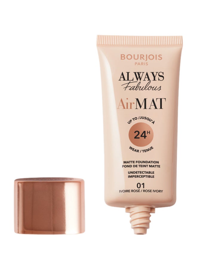 BOURJOIS PARIS فونداسيون إير مات دائمًا رائع - 001 - روز إيفوري، 30 مل - Image 1