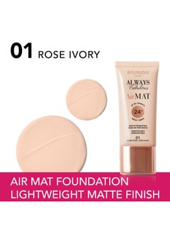 BOURJOIS PARIS Always Fabulous Air Mat Foundation - 001 - Rose Ivory, 30ml  - Image 2