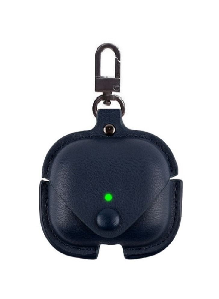 Generic - Airpods 3 Leather Case Shockproof Cover with Keychain Compatible with Apple Airpods 3rd Generation Blue - Image 1